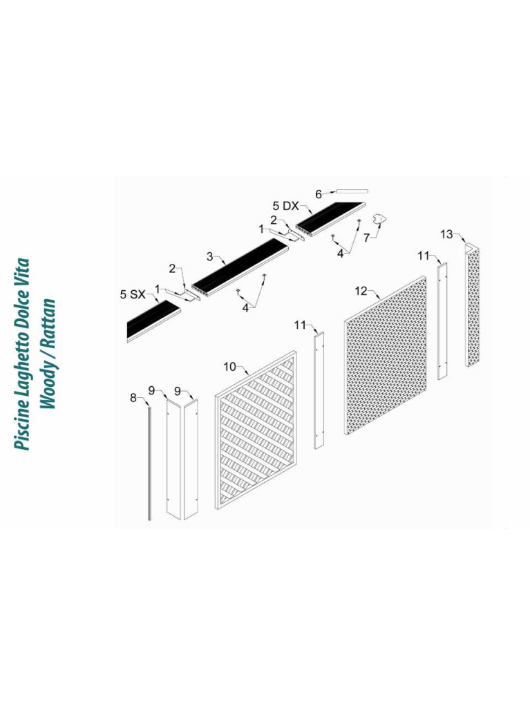 Panneau synthétique tressé d'angle RATTAN