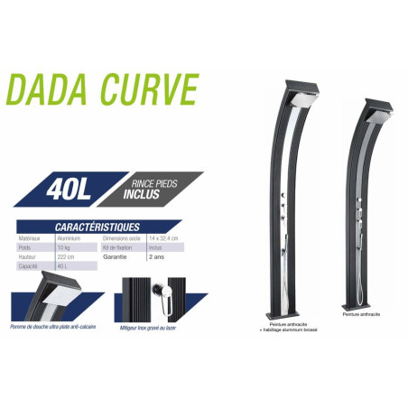 Douche solaire Hybride DADA CURVE 40L ALU