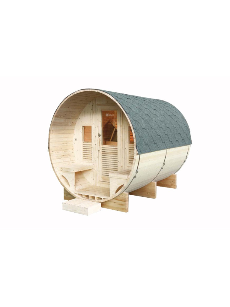 Sauna extérieur Gaïa LUNA avec terrasse (6 places)