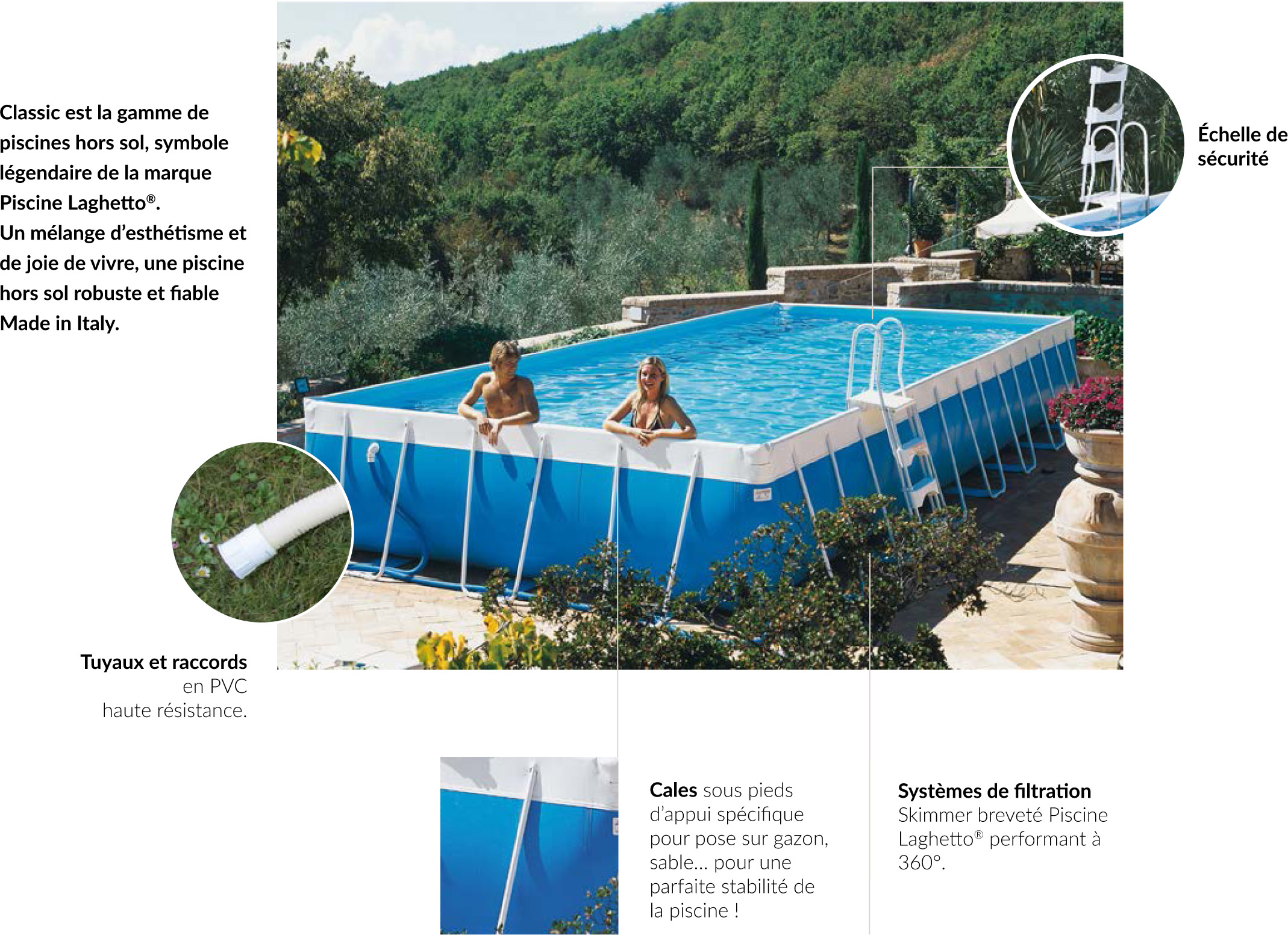 Une gamme de produits d'entretien pour petites piscines hors-sol